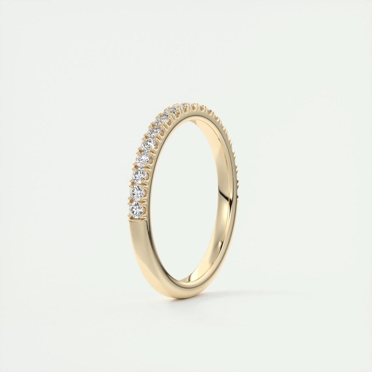 0.38 TCW Round CVD Diamond Half Eternity Wedding Band - Camila Brown