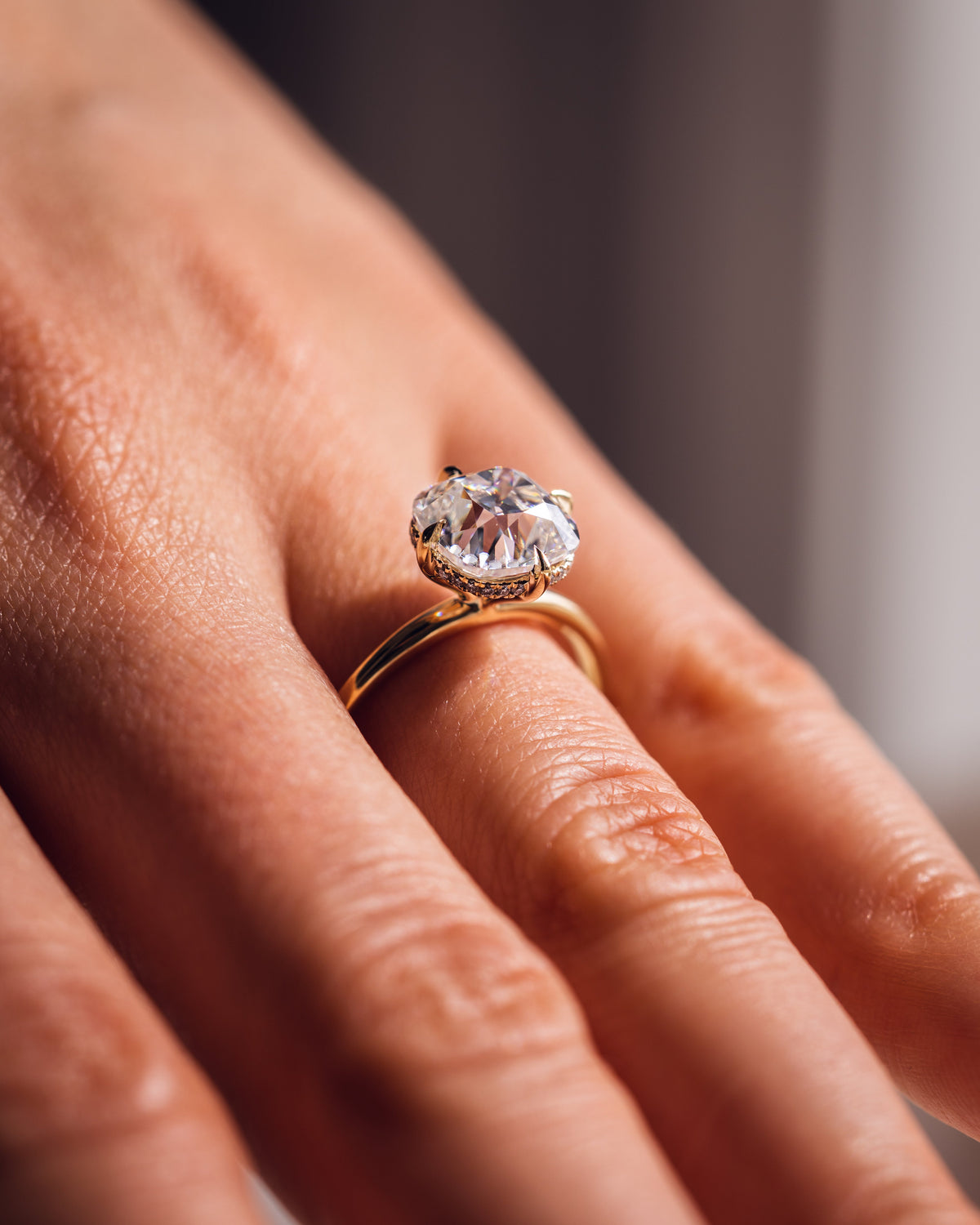 1.54 - 3.54 CT Cushion E/VS1 CVD Diamond Hidden Halo Engagement Ring - Camila Brown