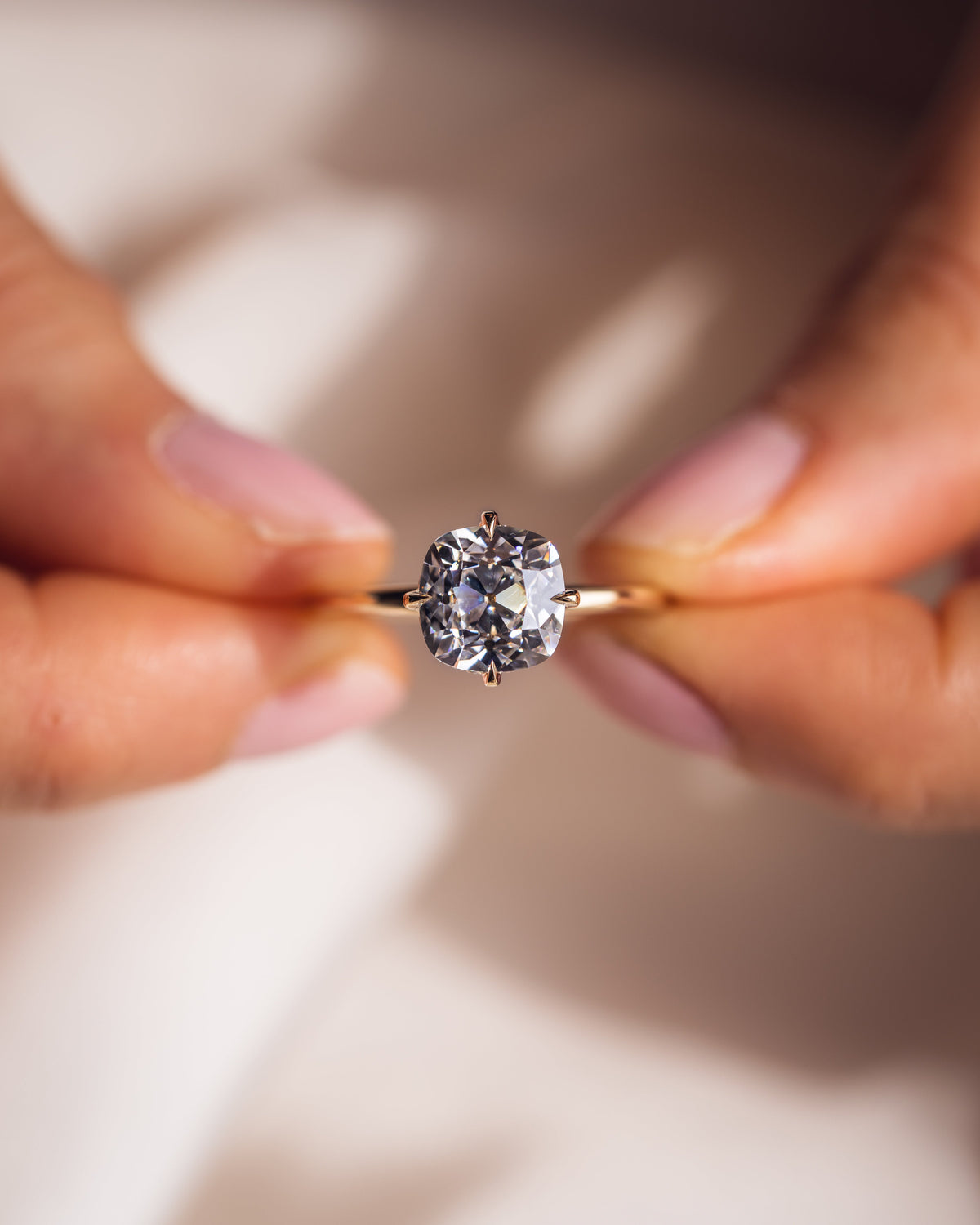 1.54 - 3.54 CT Cushion E/VS1 CVD Diamond Hidden Halo Engagement Ring - Camila Brown