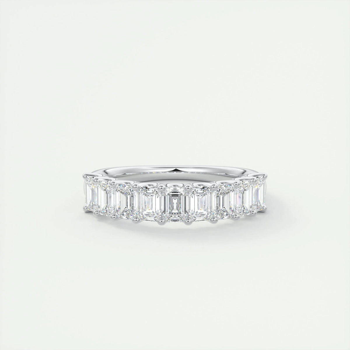1.80 TCW Emerald CVD Diamond Half Eternity Wedding Band - Camila Brown