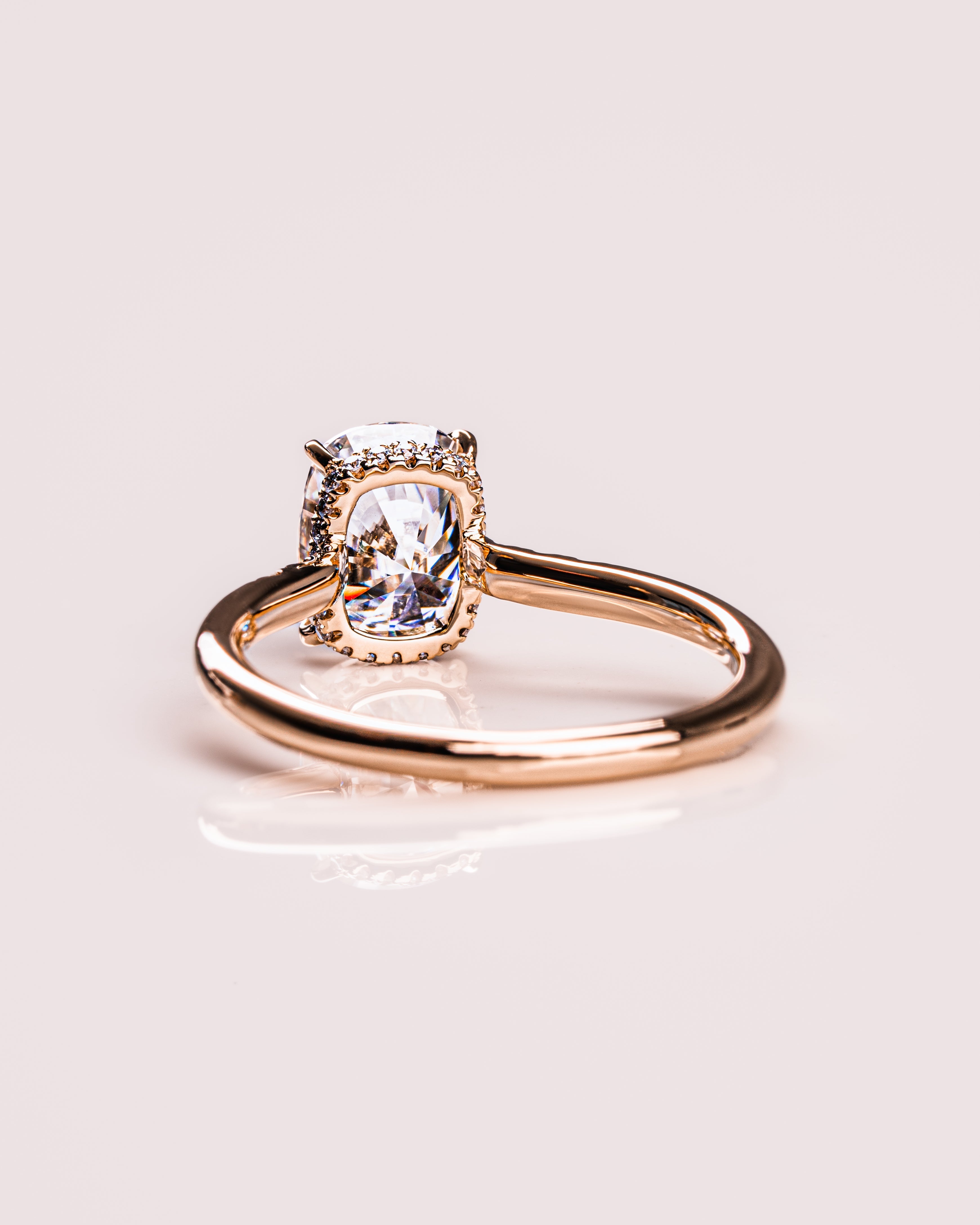 1.49 CT Cushion E/VS1 CVD Diamond Hidden Halo Engagement Ring - Camila Brown