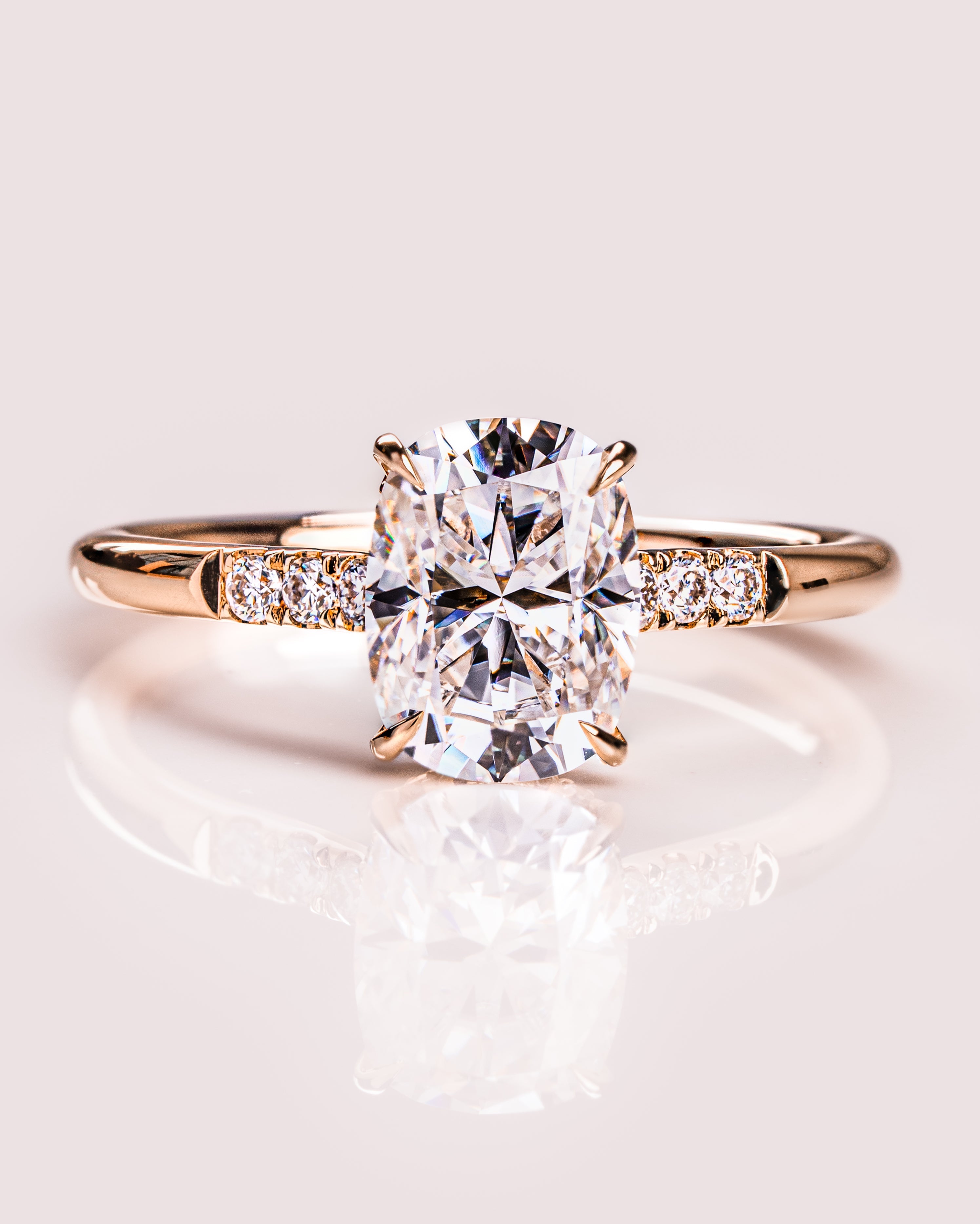 1.49 CT Cushion E/VS1 CVD Diamond Hidden Halo Engagement Ring - Camila Brown