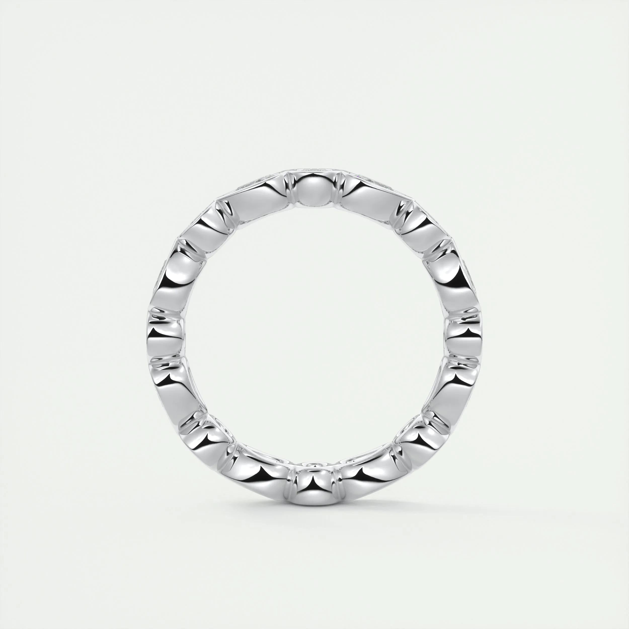 1.28 TCW Pear & Round CVD Diamond Bezel Wedding Band - Camila Brown