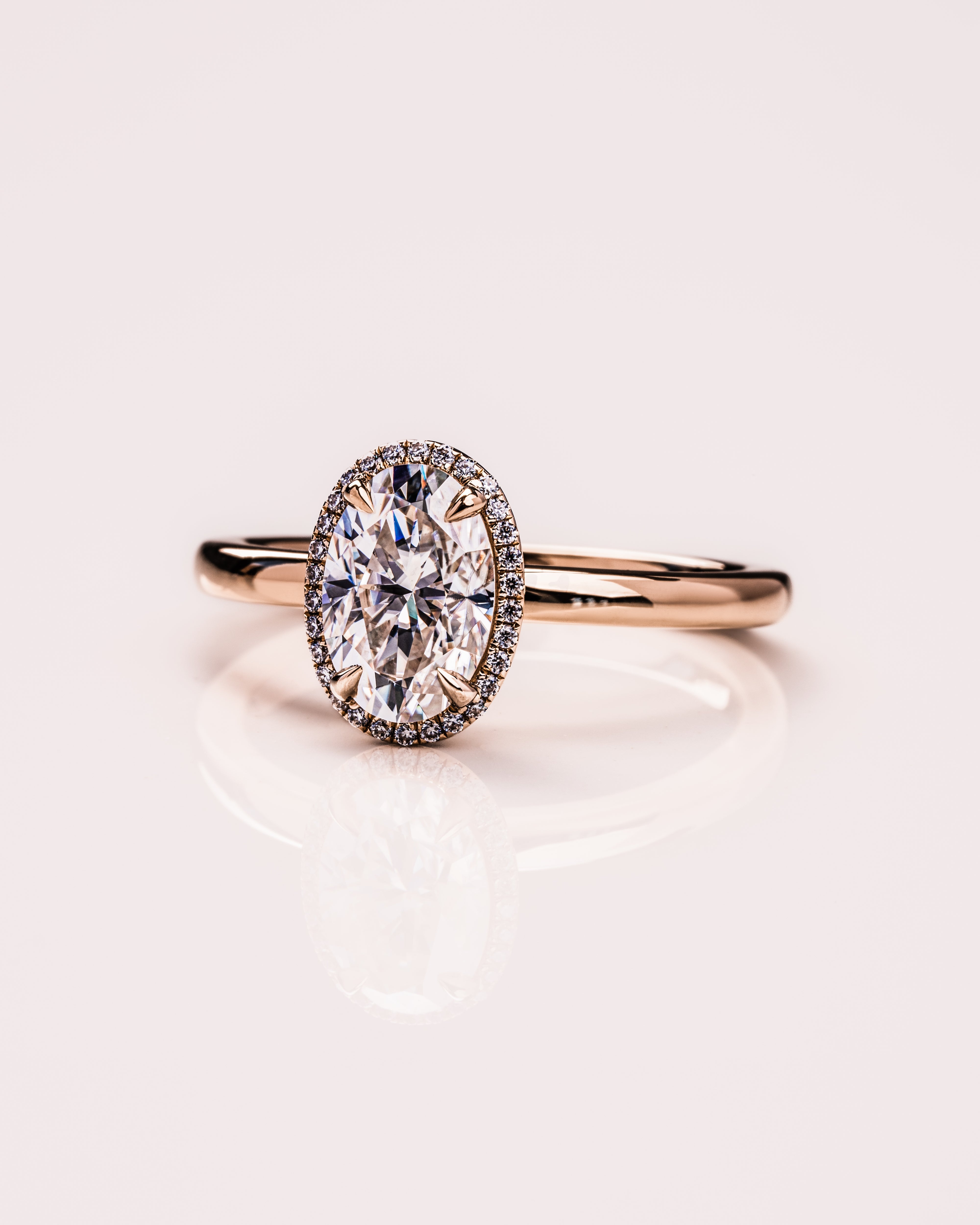 1.80 - 3.80 CT Oval E/VS1 CVD Diamond Halo Engagement Ring - Camila Brown
