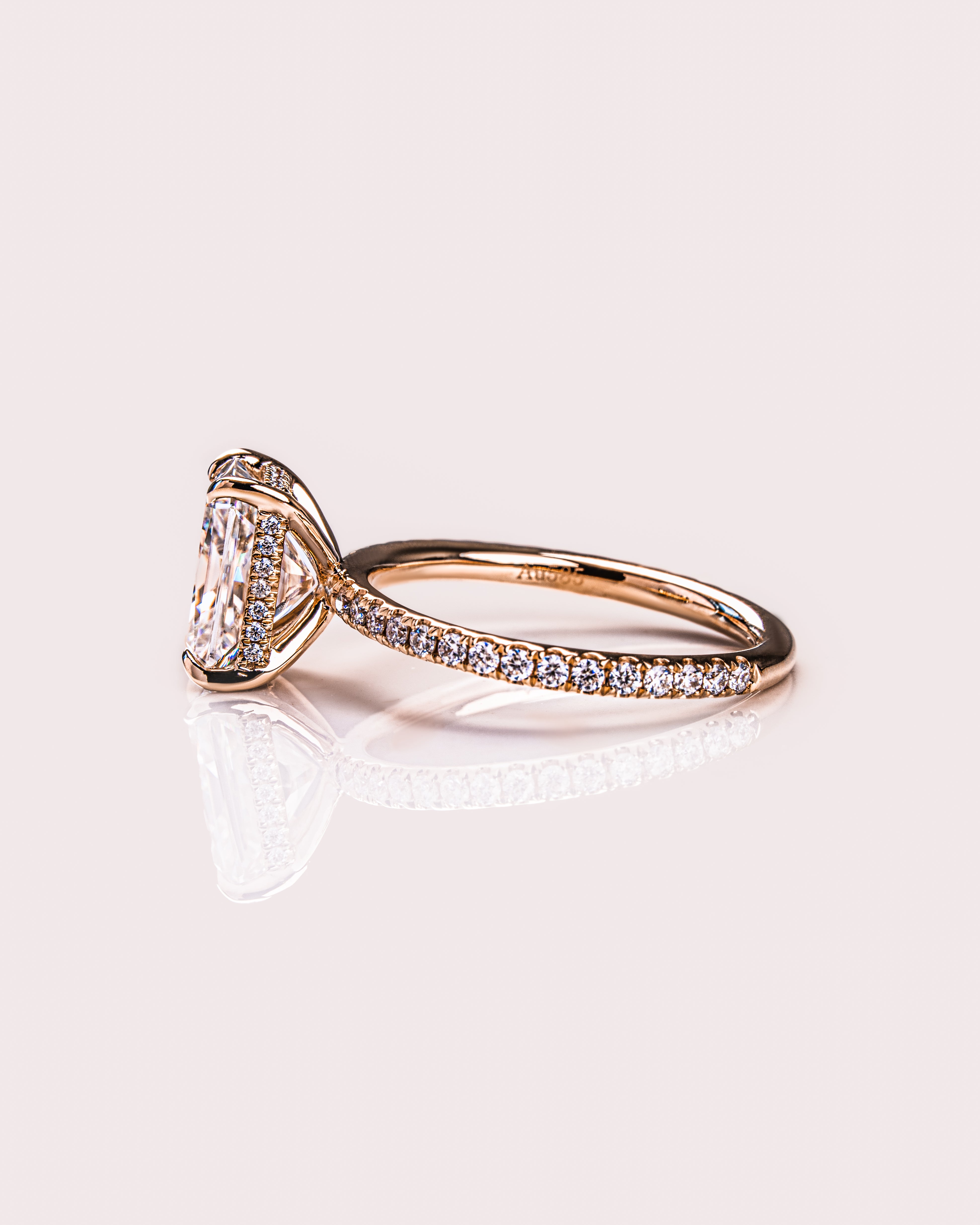 1.43-3.43 CT Radiant E/VS2 CVD Diamond Hidden Halo Pave Setting Engagement Ring - Camila Brown