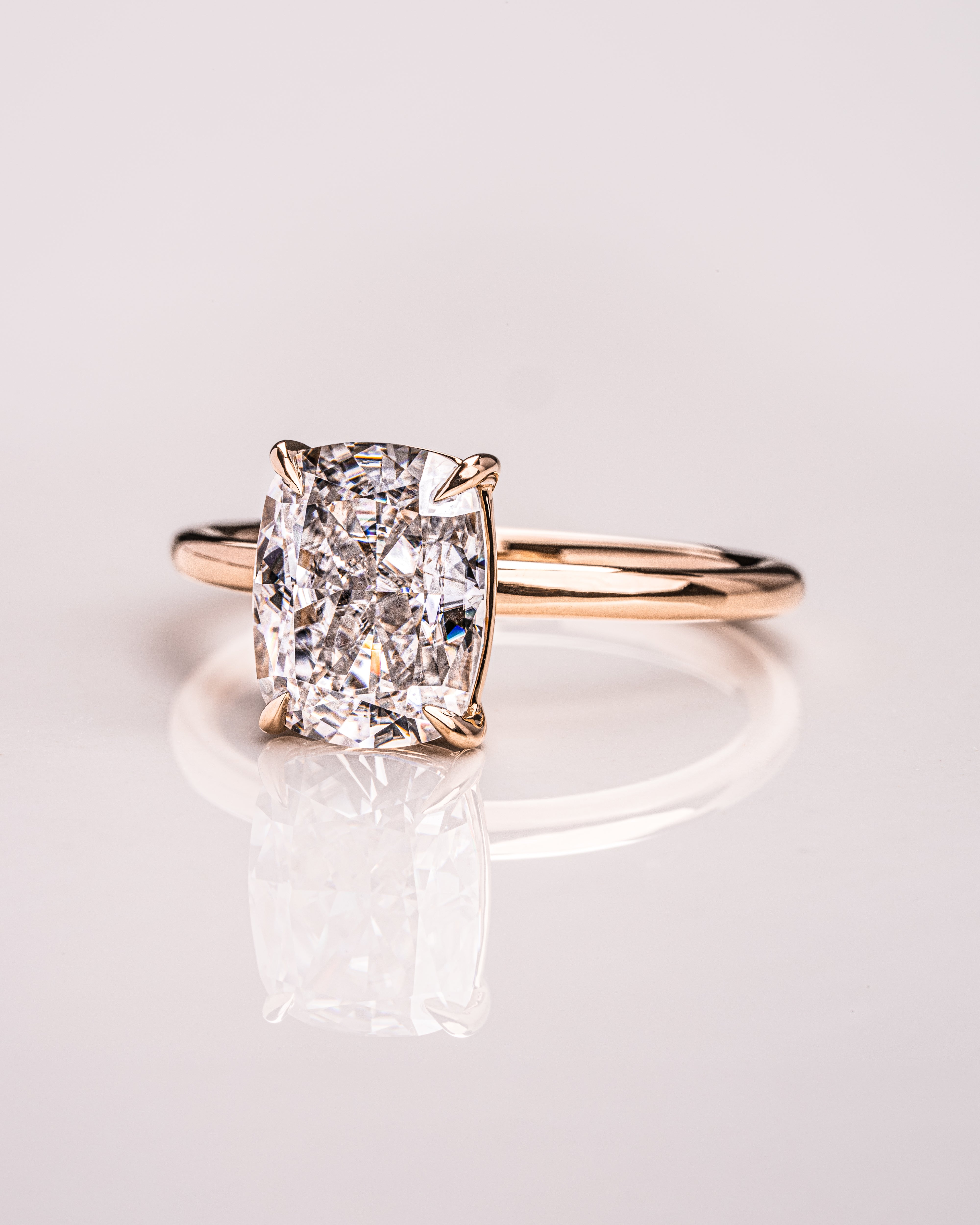 1.15 - 3.15 CT Cushion E/VS1 CVD Diamond Solitaire Engagement Ring - Camila Brown