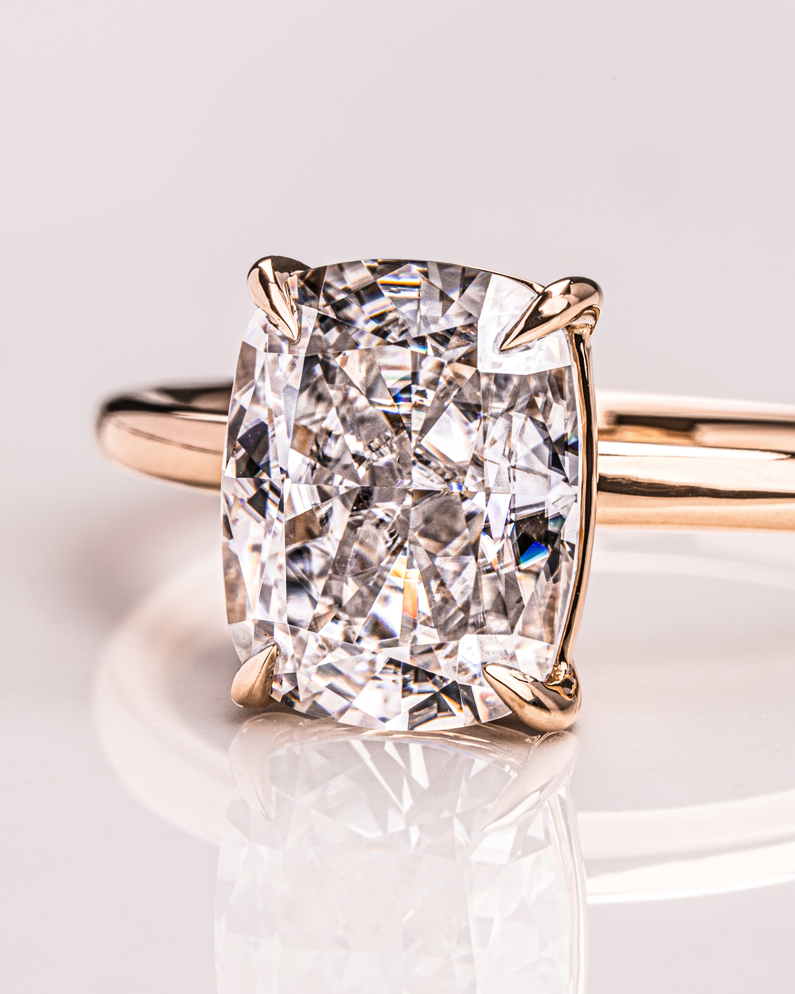 1.15 - 3.15 CT Cushion E/VS1 CVD Diamond Solitaire Engagement Ring - Camila Brown