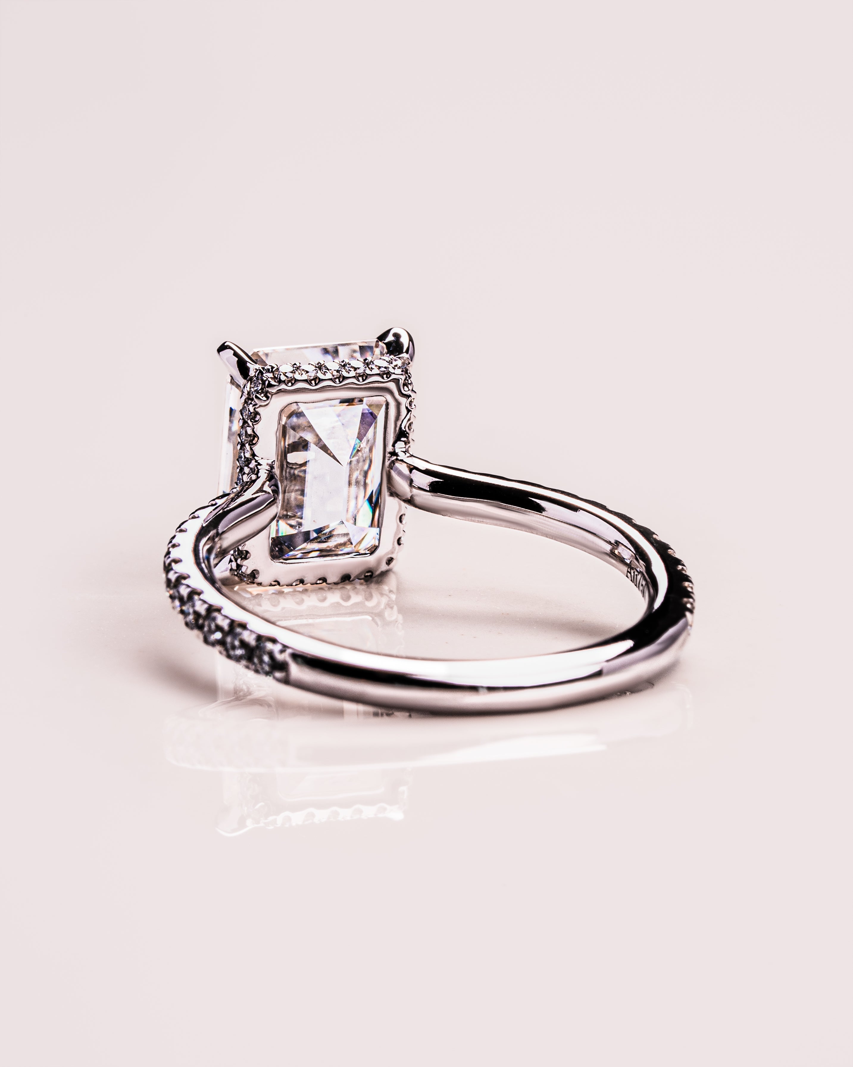 1.30 CT-3.30 CT Emerald F/VS2 CVD Diamond Hidden Halo Pave Setting Engagement Ring - Camila Brown