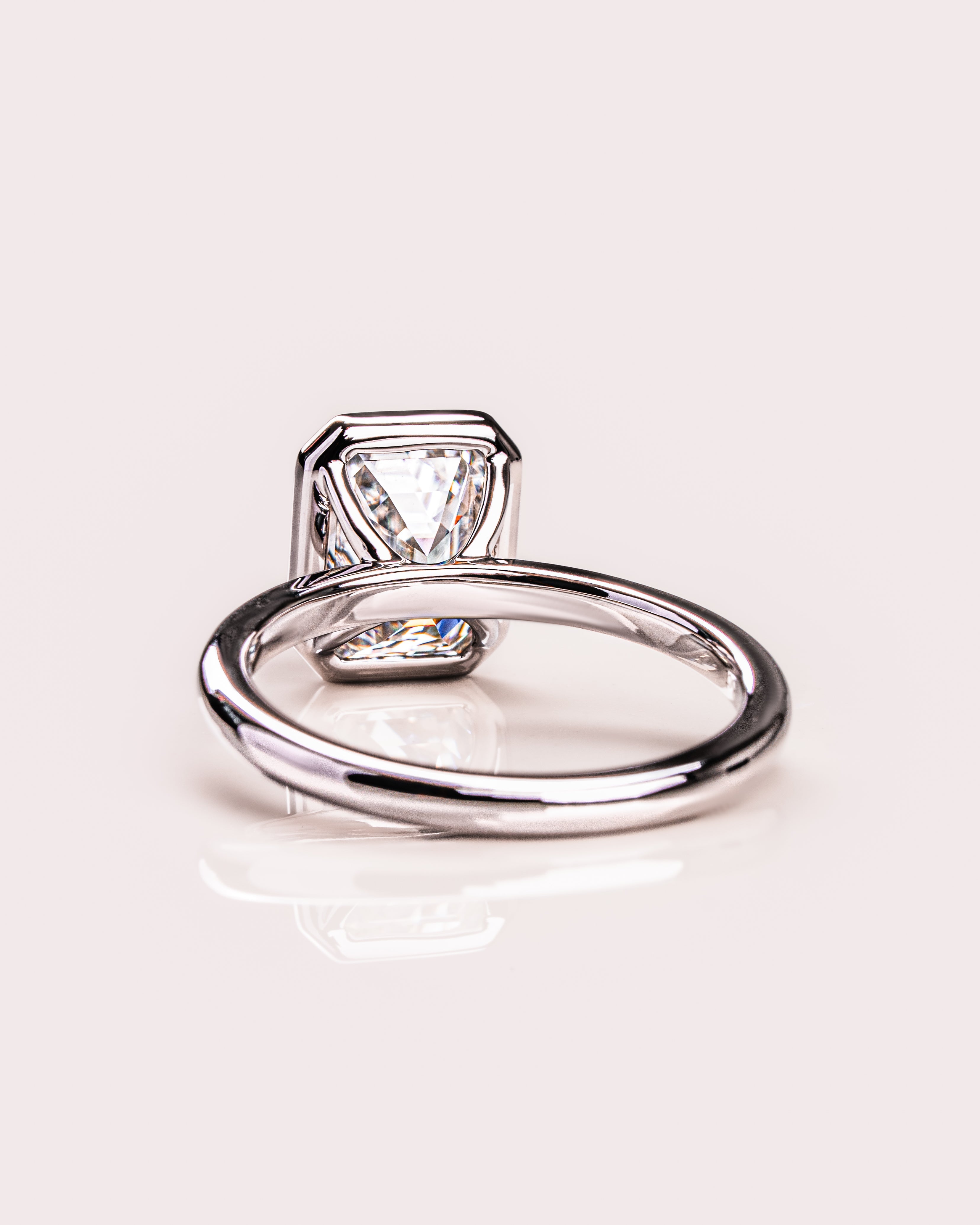 1.30-3.30 CT Emerald F/VS1 CVD Diamond Bezel Solitaire Engagement Ring - Camila Brown