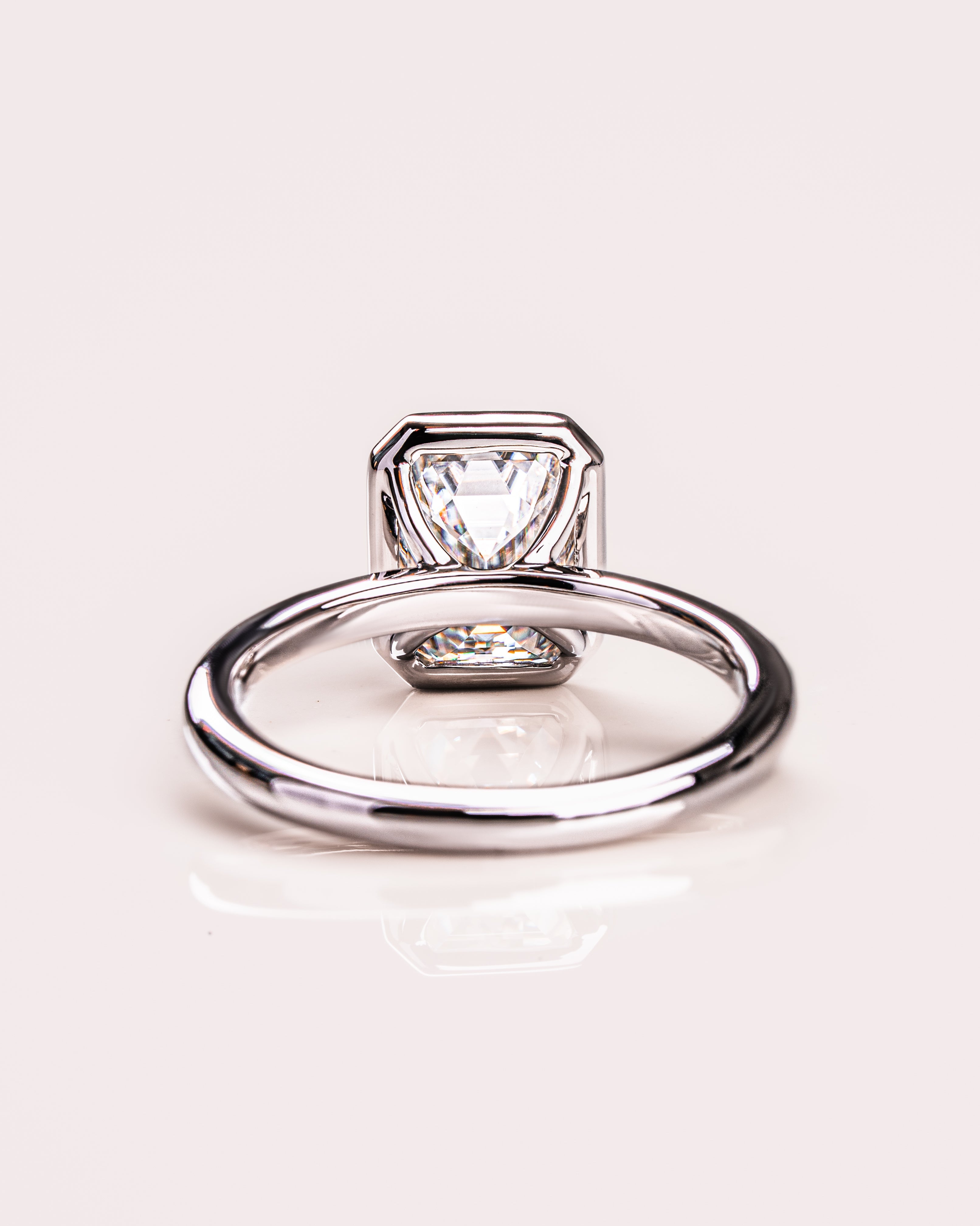 1.30-3.30 CT Emerald F/VS1 CVD Diamond Bezel Solitaire Engagement Ring - Camila Brown