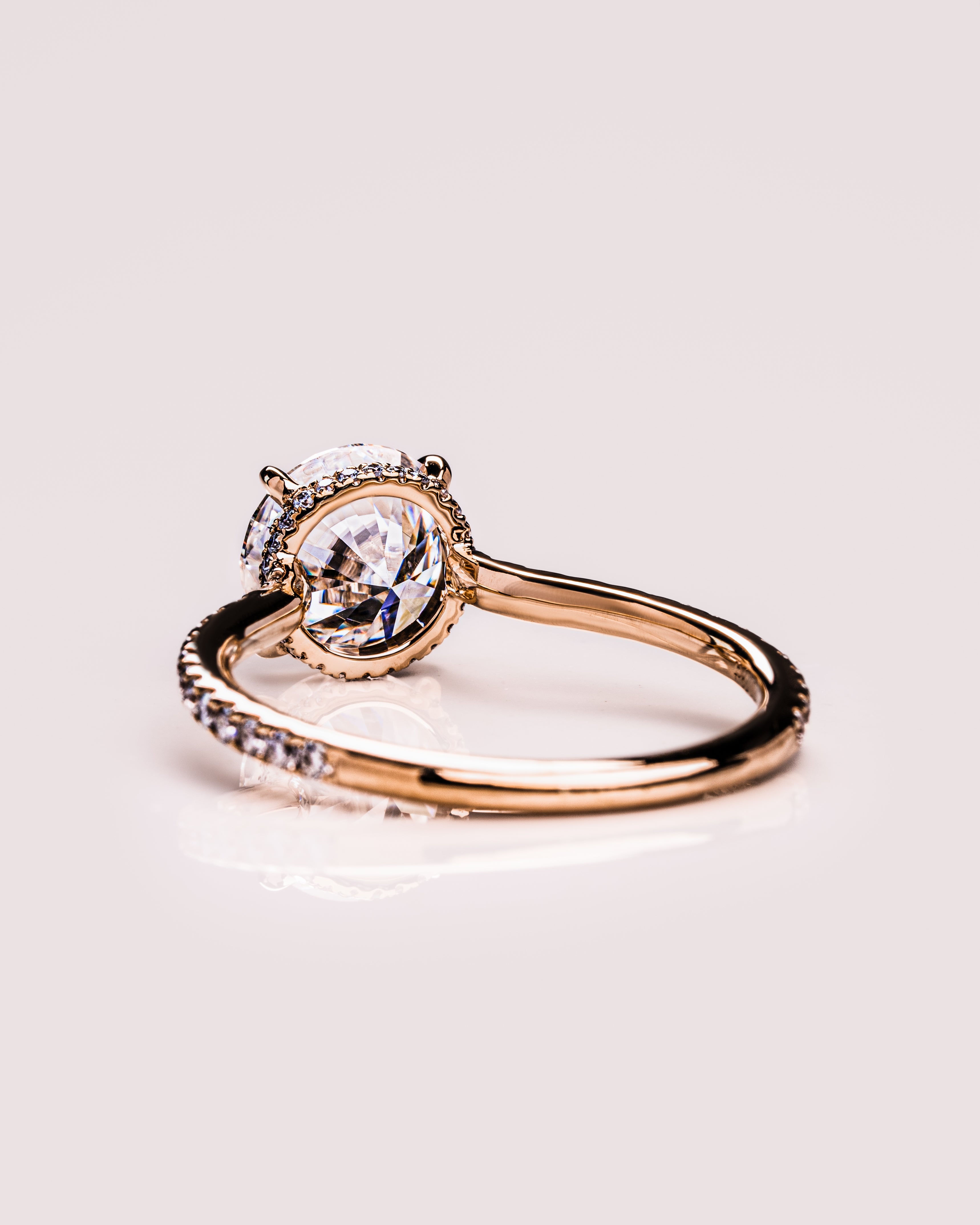 1.26 - 3.25 CT Round E/VS1 CVD Diamond Hidden Halo Engagement Ring - Camila Brown