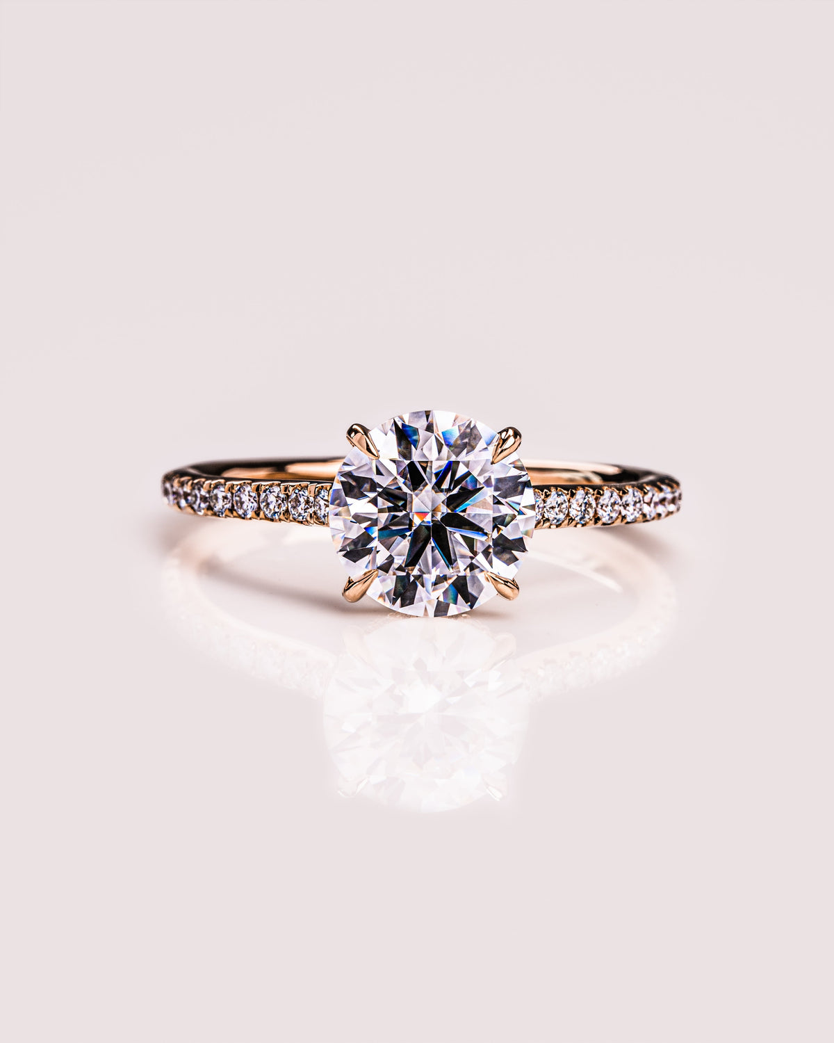 1.26 - 3.25 CT Round E/VS1 CVD Diamond Hidden Halo Engagement Ring - Camila Brown
