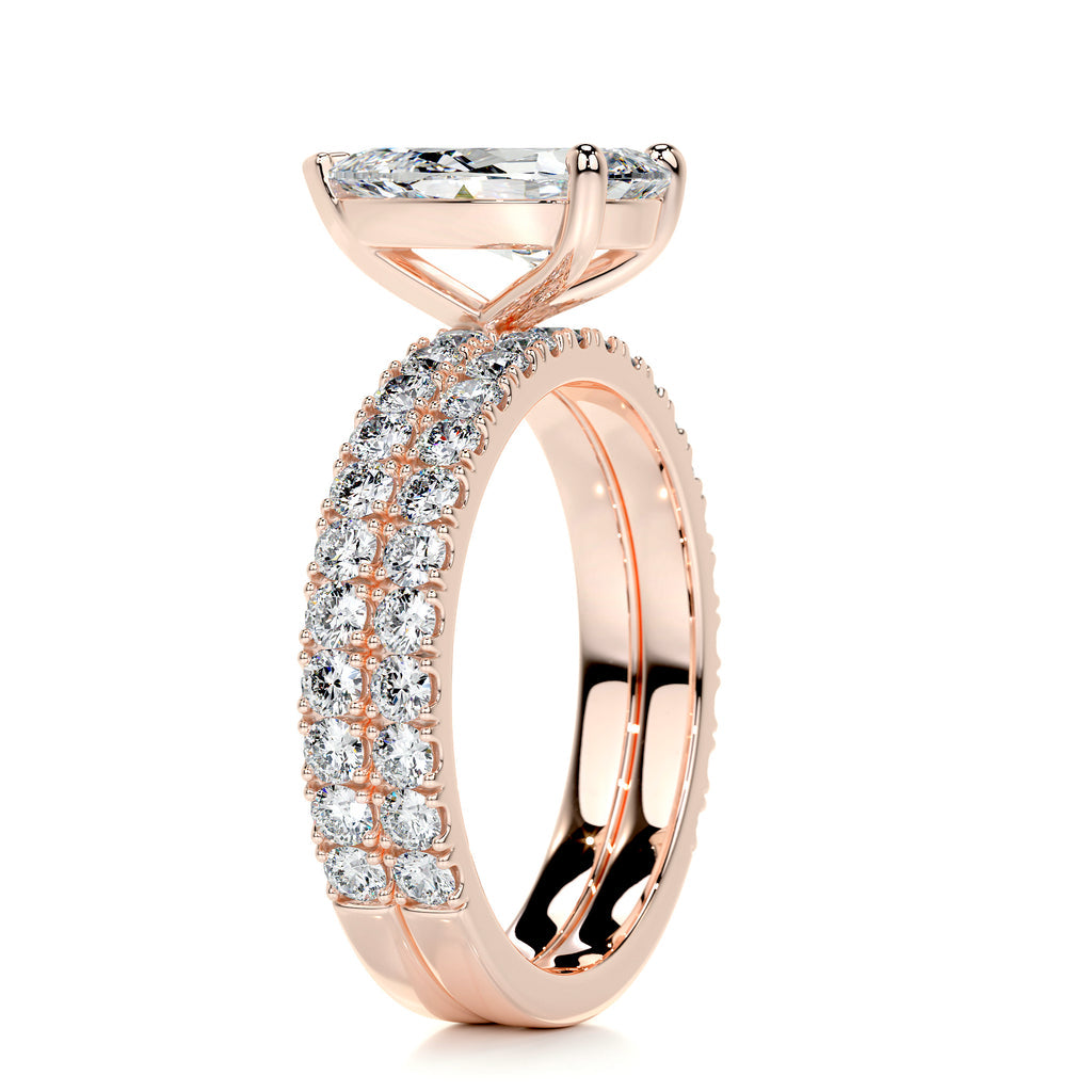 2.0 CT Pear Solitaire & Pave F-VS Loose Diamond Bridal Set - Camila Brown