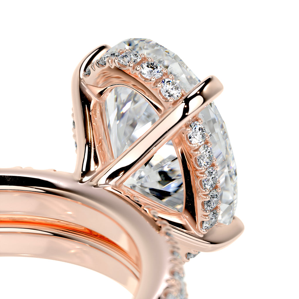 3.0 CT Oval Hidden Halo & Pave F-VS Loose Diamond Bridal Set - Camila Brown