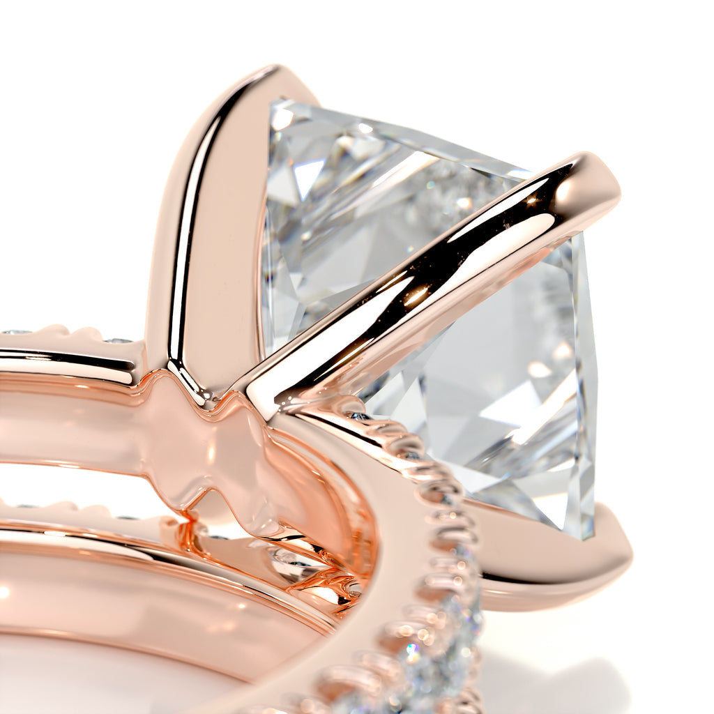 2.0 CT Princess Solitaire & Pave Setting F-VS Loose Diamond Bridal Set - Camila Brown