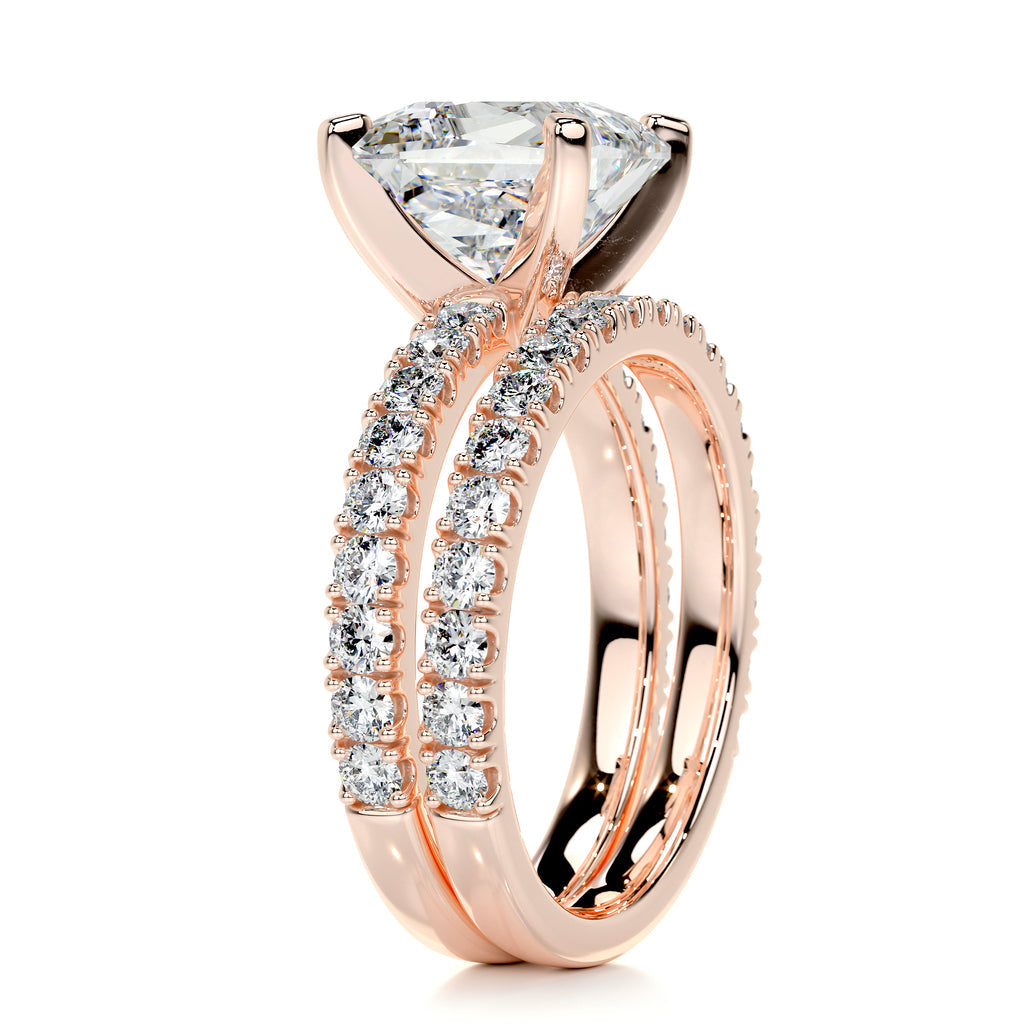 2.0 CT Princess Solitaire & Pave Setting F-VS Loose Diamond Bridal Set - Camila Brown
