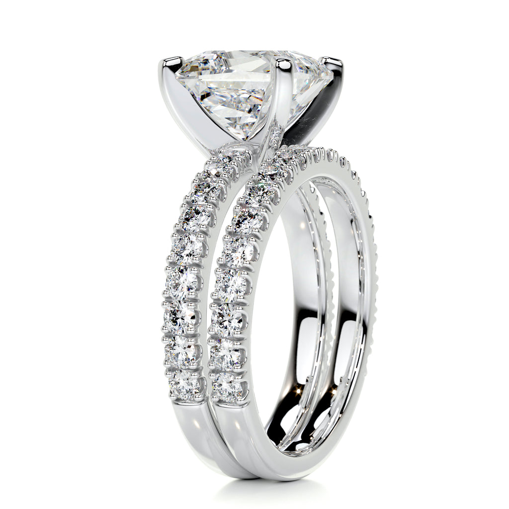 2.0 CT Princess Solitaire & Pave Setting F-VS Loose Diamond Bridal Set - Camila Brown