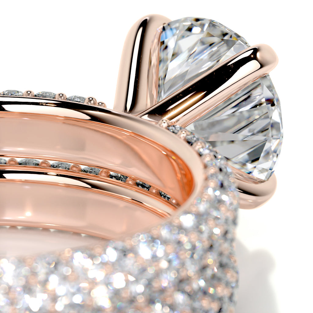 2.0 CT Round Solitaire & Pave F-VS Loose Diamond Bridal Set - Camila Brown