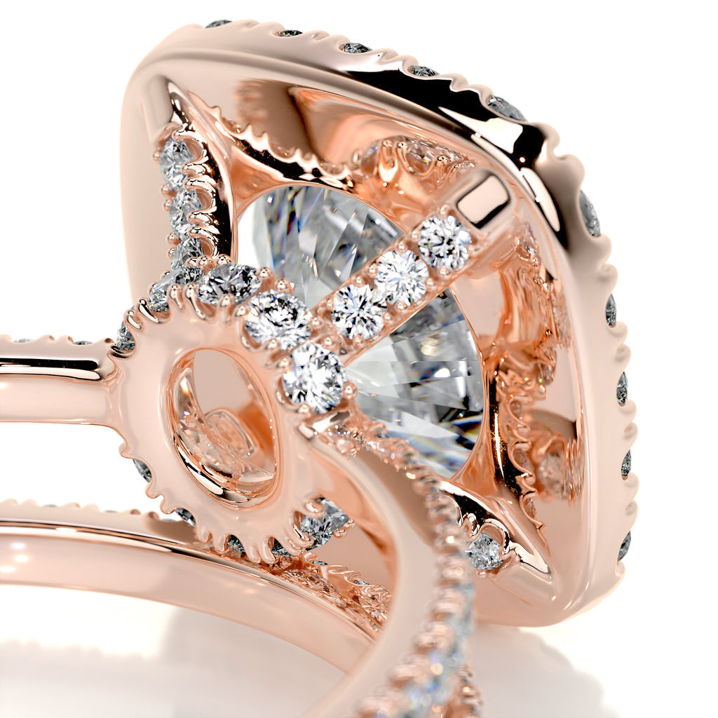 2.0 CT Round Shaped F-VS Loose Diamond Bridal Set With Halo & Pave Setting - Camila Brown