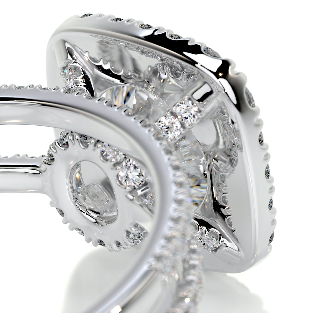 2.0 CT Round Shaped F-VS Loose Diamond Bridal Set With Halo & Pave Setting - Camila Brown