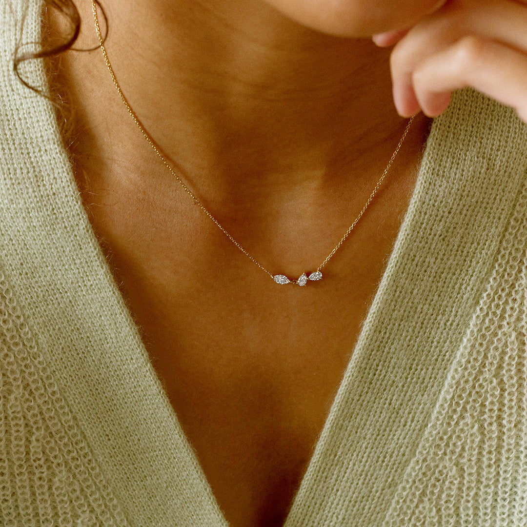 0.48 TCW Pear & Marquise Moissanite Diamond Multi Stones Pendent Necklace - Camila Brown