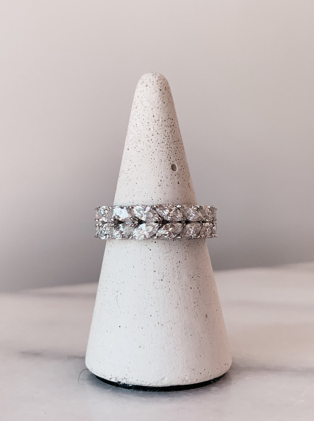 7.50 TCW Marquise CVD Diamond Double Row Wedding Band - Camila Brown