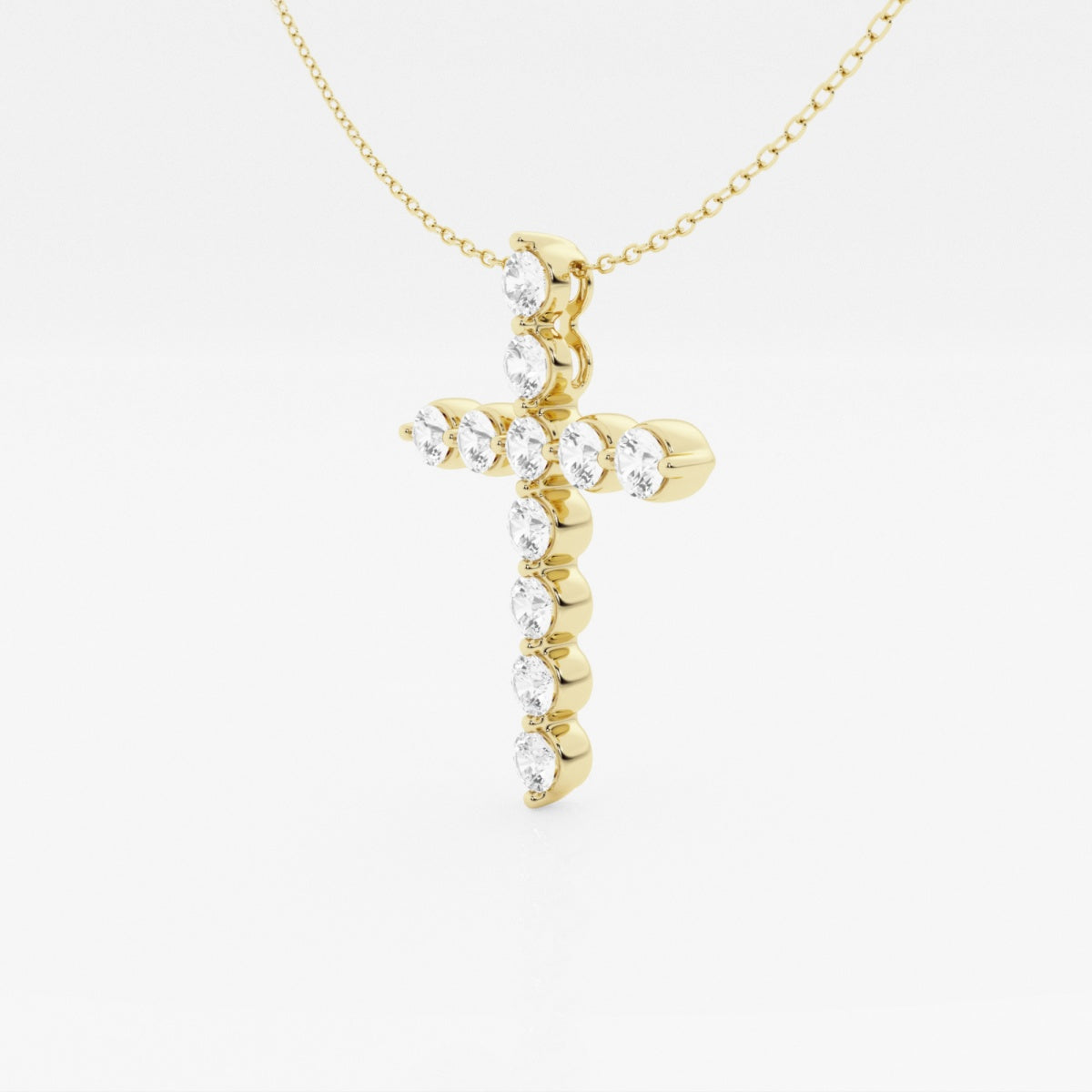 2.0 TCW Round Moissanite Diamond Cross Necklace - Camila Brown