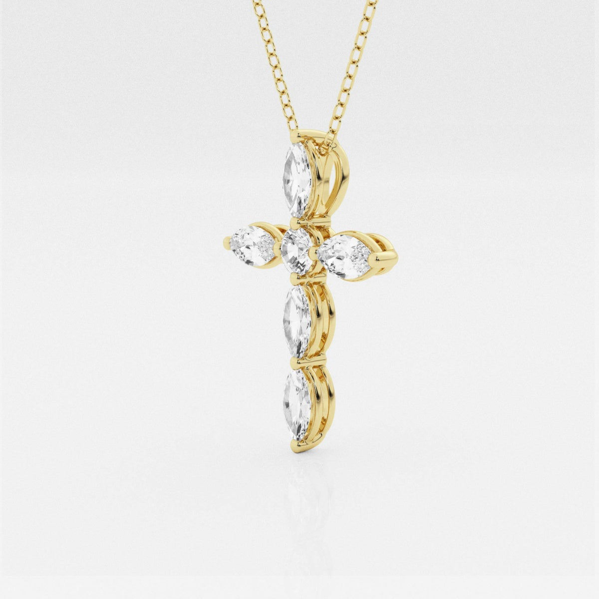 1.0 TCW Round & Marquise Moissanite Diamond Cross Necklace - Camila Brown