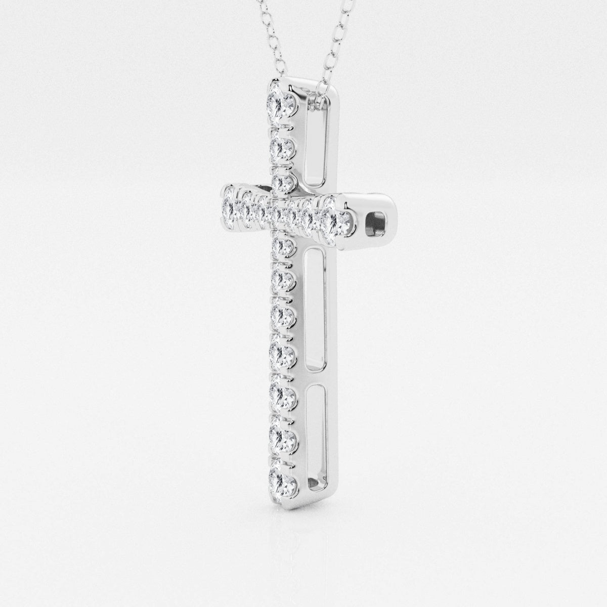 1.03 TCW Round Moissanite Diamond Cross Necklace - Camila Brown