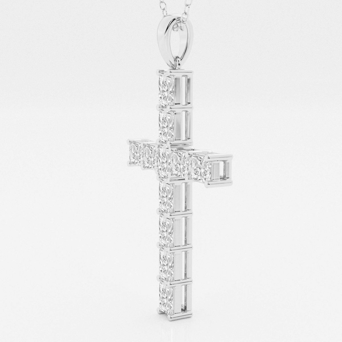 2.06 TCW Radiant Moissanite Diamond Cross Necklace - Camila Brown