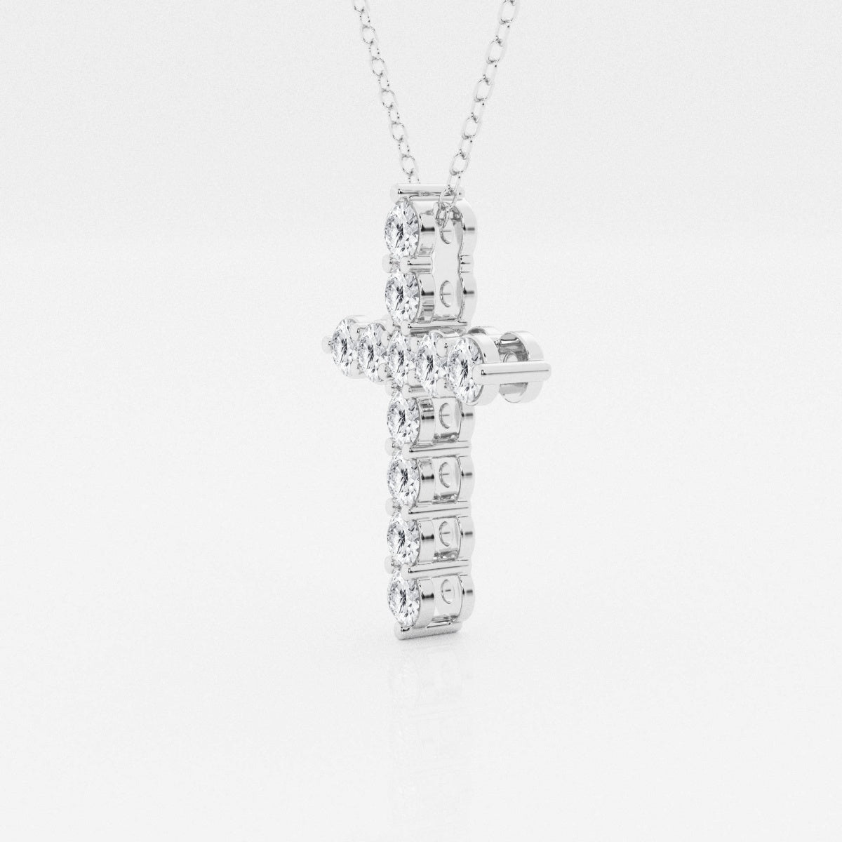 1.0 TCW Round Moissanite Diamond Cross Necklace - Camila Brown