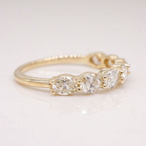 1.05 TCW East-West Oval CVD Diamond Shared Prongs Wedding Band - Camila Brown