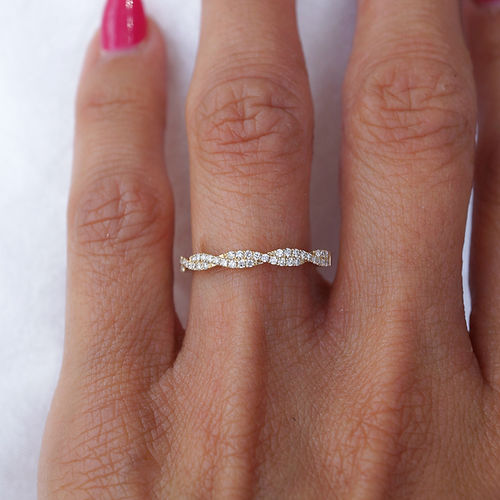 0.20 TCW Round CVD Diamond Twisted Wedding Band - Camila Brown