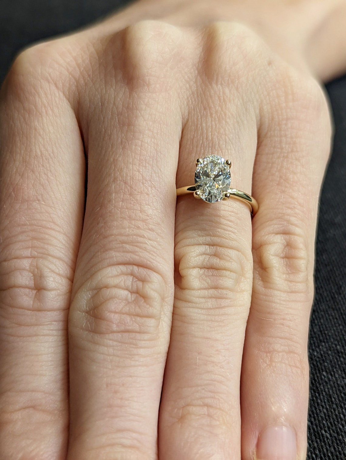 1.50 CT Oval F/VS1 CVD Diamond Solitaire Engagement Ring - Camila Brown