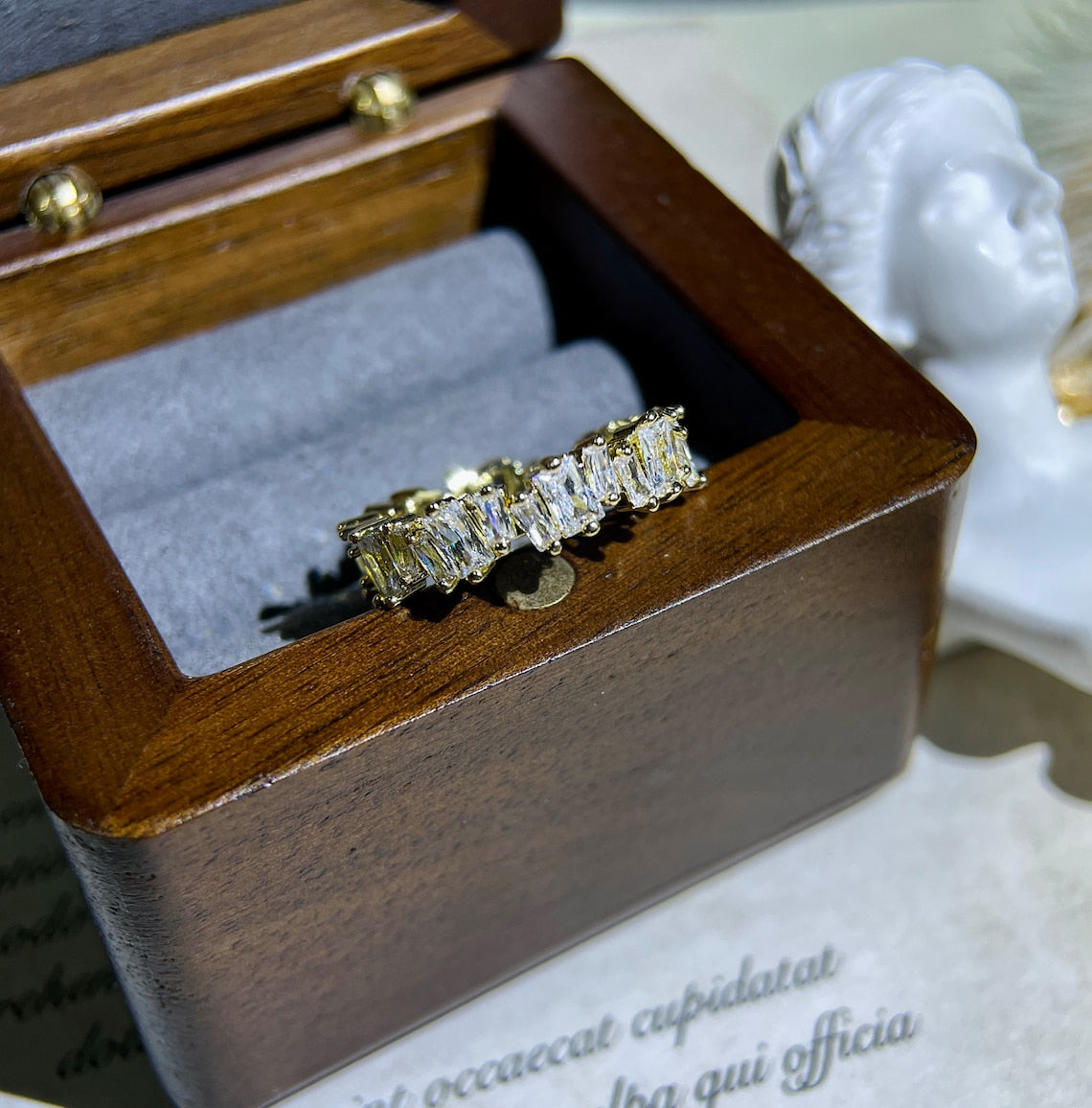 0.50 TCW Octagon Princess & Baguette CVD Diamond Cluster Wedding Band - Camila Brown