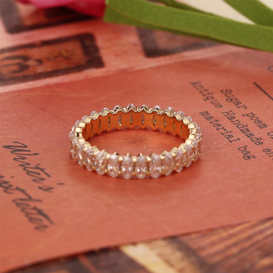 2.0 TCW Oval CVD Diamond Full Eternity Wedding Band - Camila Brown