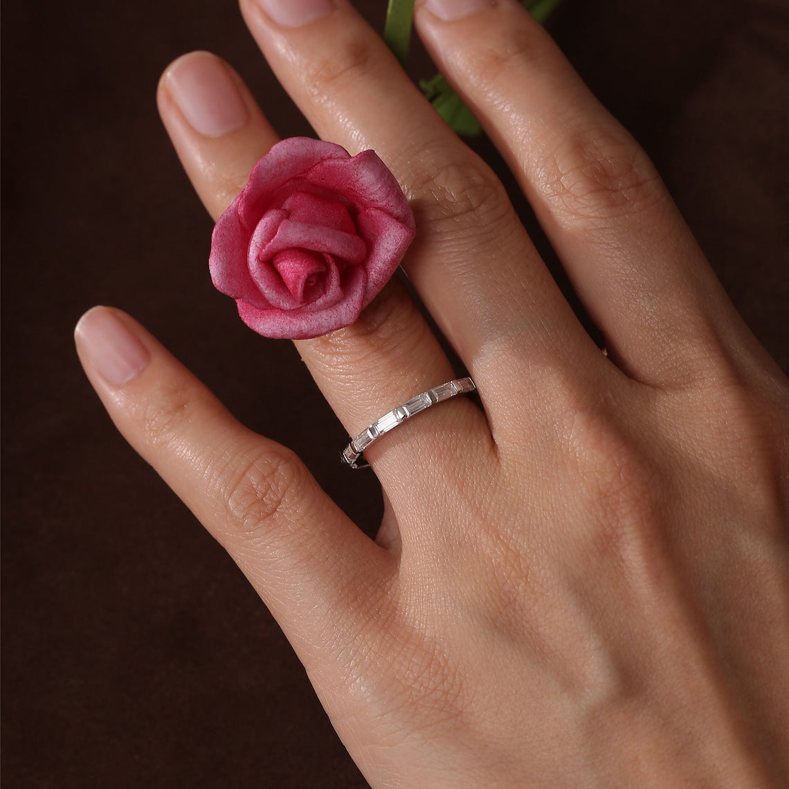 1.50 TCW Baguette CVD Diamond Bar Wedding Band - Camila Brown