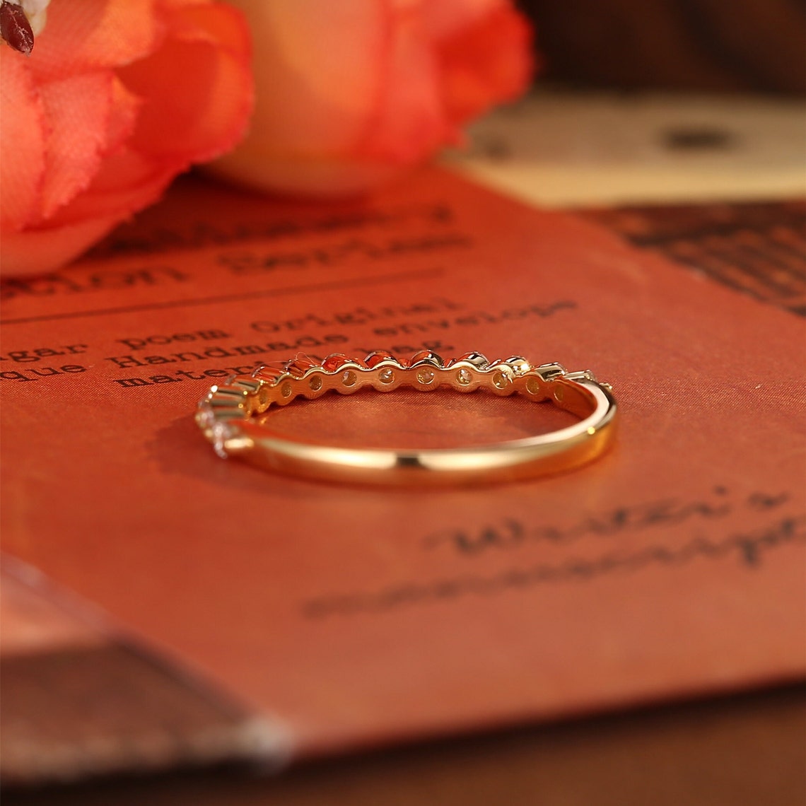 0.20 TCW Round CVD Diamond Minimalist Wedding Band - Camila Brown