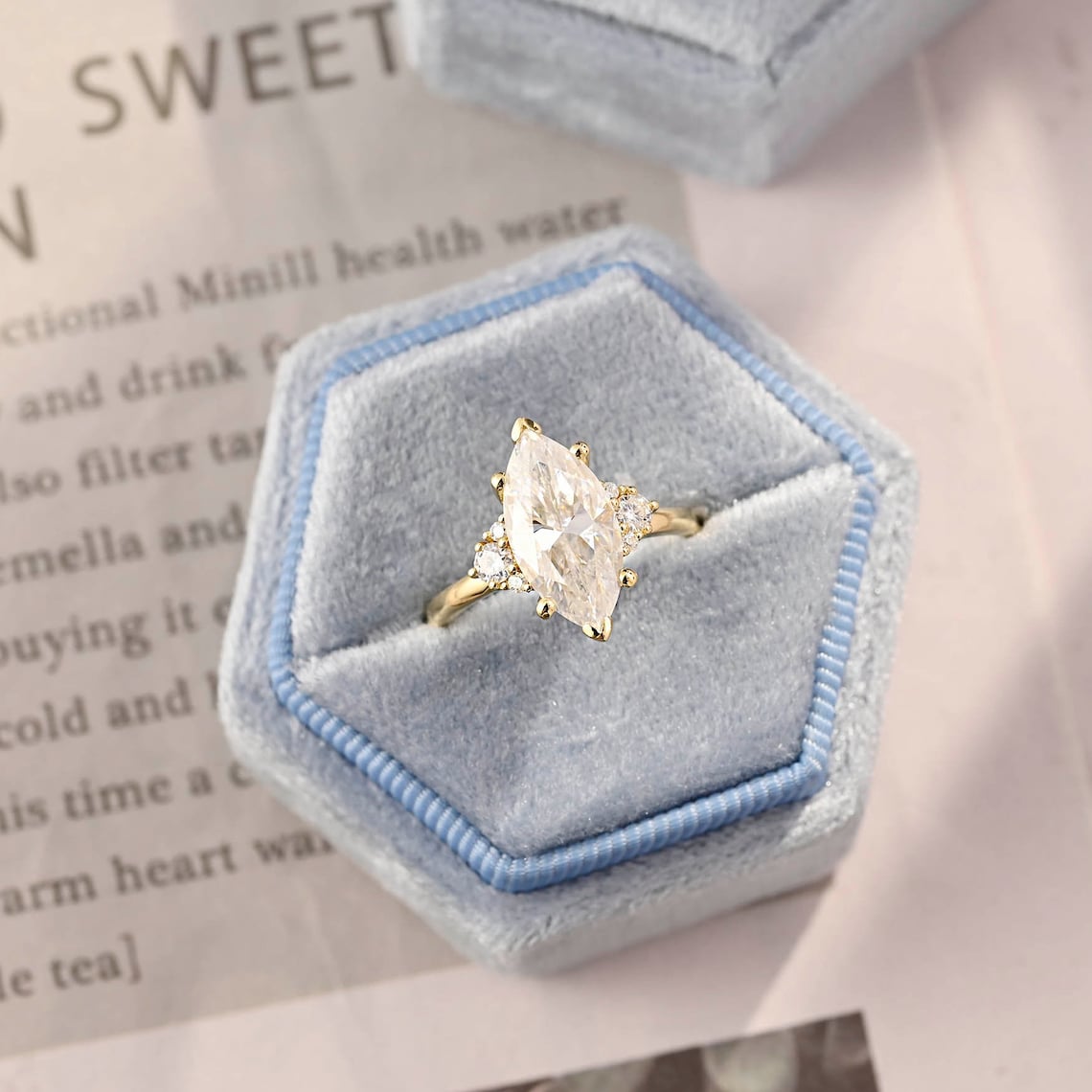 1.0 - 30 CT Marquise F/VS1 CVD Diamond Cluster Engagement Ring - Camila Brown