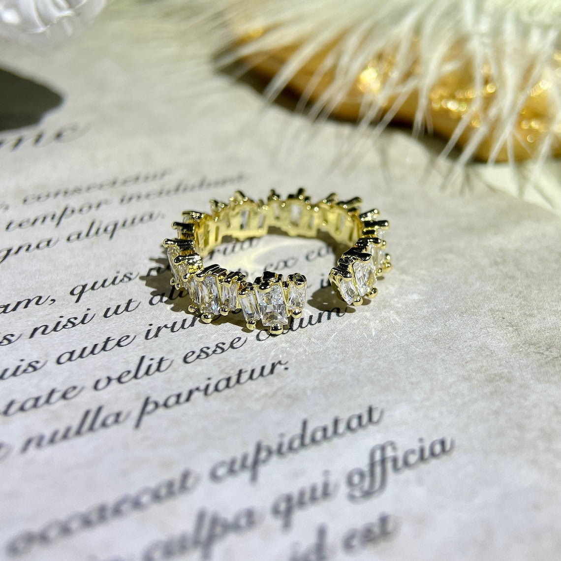 0.50 TCW Octagon Princess & Baguette CVD Diamond Cluster Wedding Band - Camila Brown