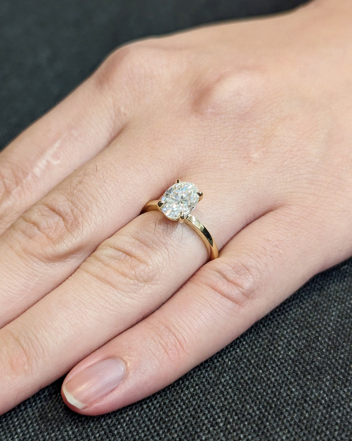 1.50 CT Oval F/VS1 CVD Diamond Solitaire Engagement Ring - Camila Brown