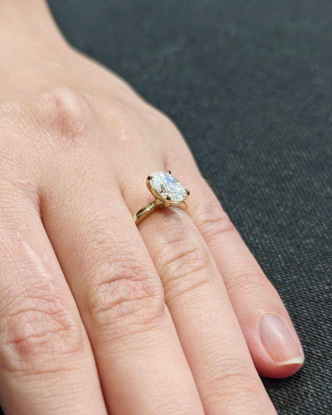 1.50 CT Oval F/VS1 CVD Diamond Solitaire Engagement Ring - Camila Brown