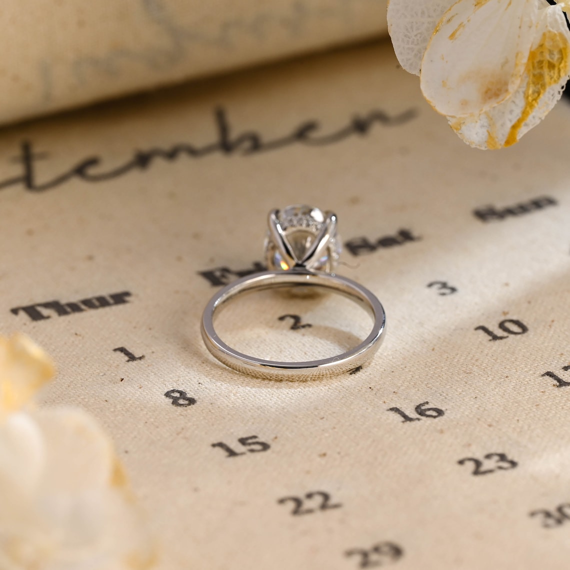 1.0 CT Oval F/VS1 CVD Diamond Hidden Halo Engagement Ring - Camila Brown