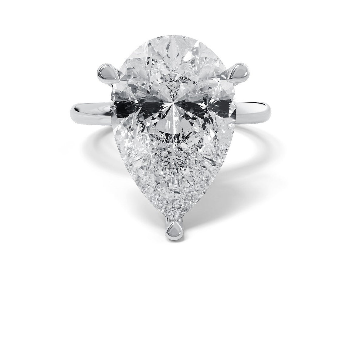 2.0 CT-4.0 CT Pear CVD Diamond Solitaire Engagement Ring - Camila Brown