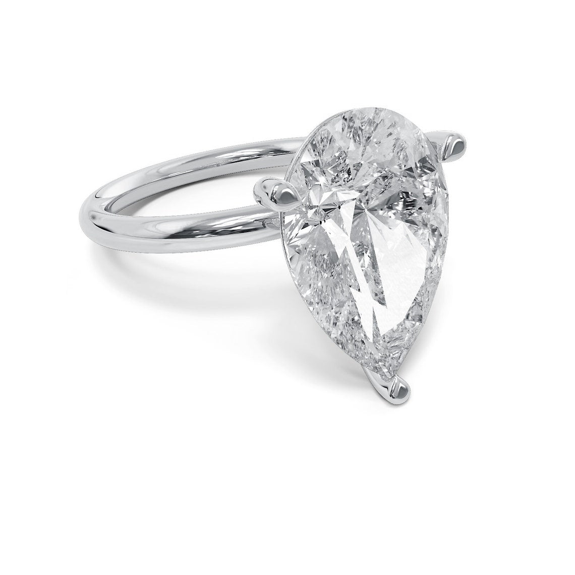 2.0 CT-4.0 CT Pear CVD Diamond Solitaire Engagement Ring - Camila Brown