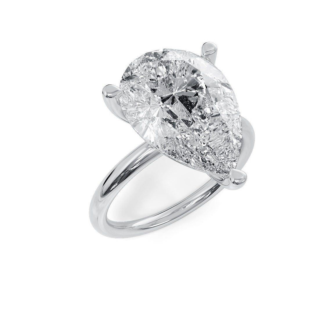 2.0 CT-4.0 CT Pear CVD Diamond Solitaire Engagement Ring - Camila Brown