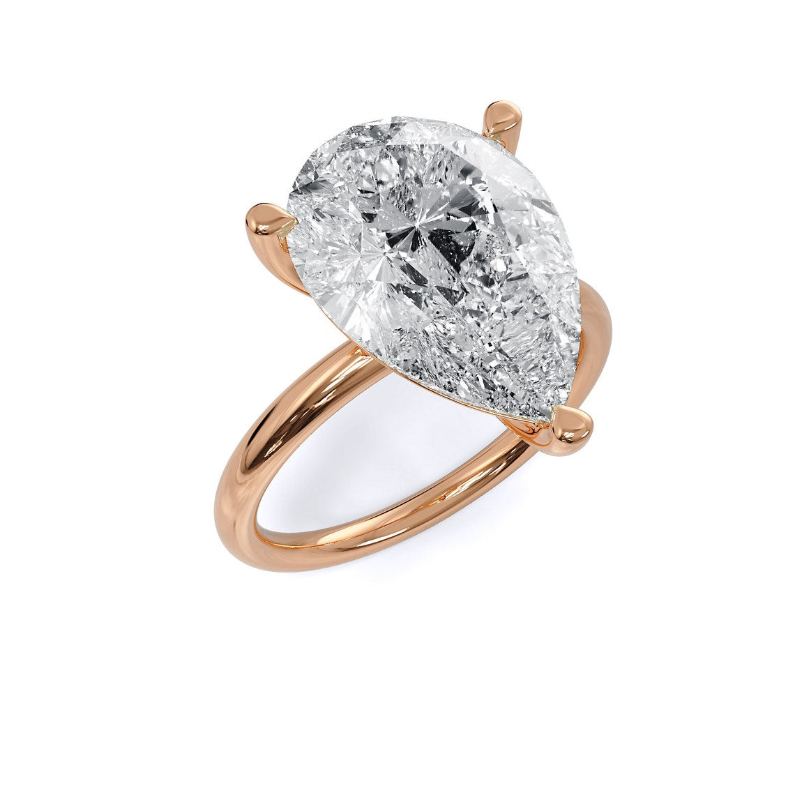 2.0 CT-4.0 CT Pear CVD Diamond Solitaire Engagement Ring - Camila Brown