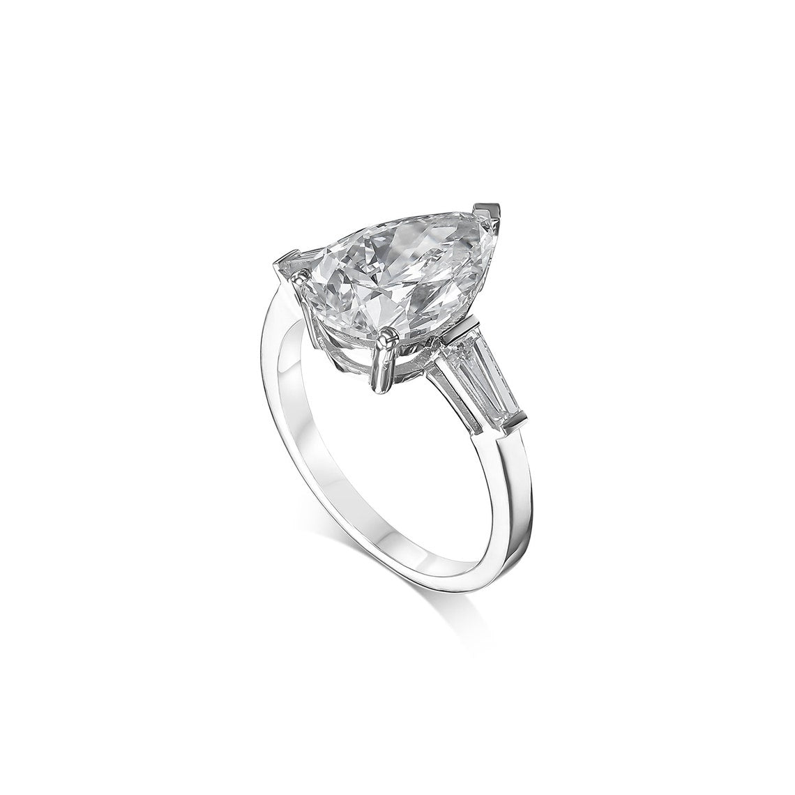 2.0 CT-4.0 CT Pear CVD Diamond Three Stone Engagement Ring - Camila Brown