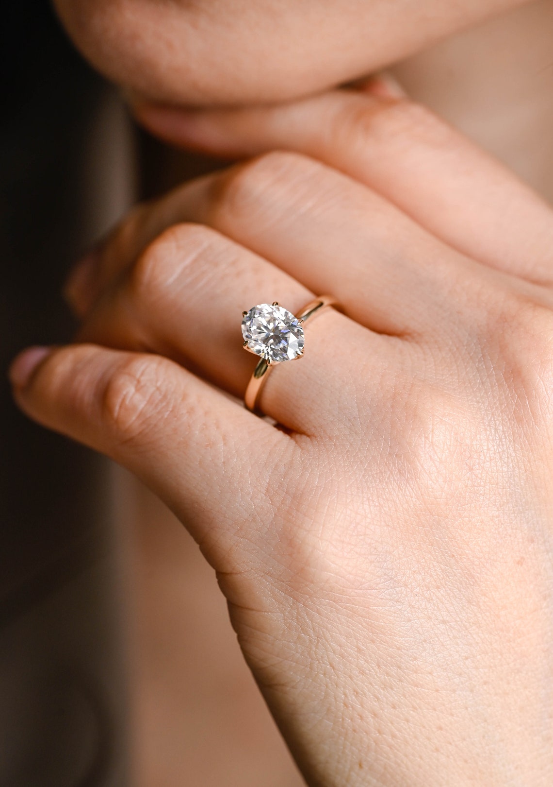 1.0 - 3.0 CT Oval F/VS1 CVD Diamond Solitaire Engagement Ring - Camila Brown