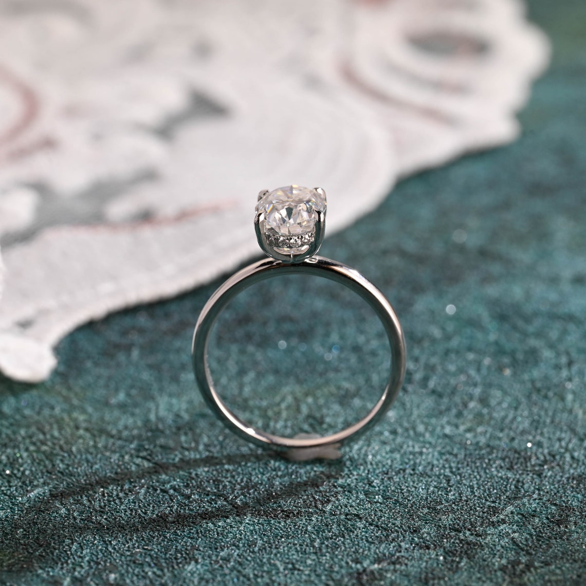 1.0-3.0 CT Oval Cut F/VS1 CVD Diamond Solitaire Engagement Ring - Camila Brown